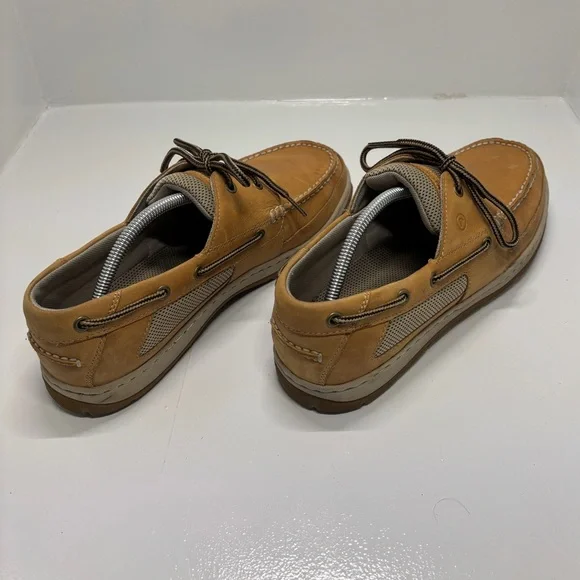 Rockport Men’s 11.5 Leather Boat Shoes Tan Brown Lace-Up Casual Comfort Shoes - Picture 7 of 16